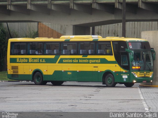 Viação Rápido Brasil 984 na cidade de Santos, São Paulo, Brasil, por Daniel Santos Sardi. Número da foto: #1528097.