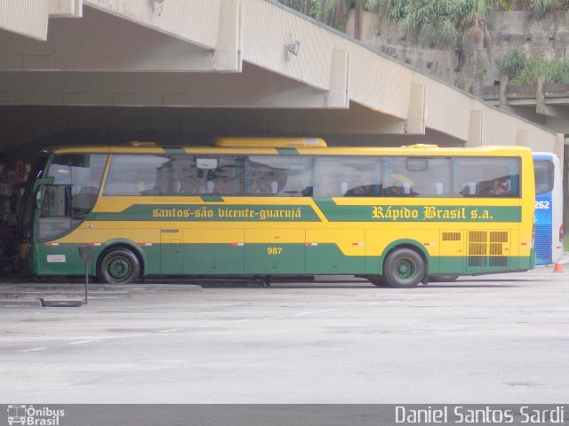 Viação Rápido Brasil 987 na cidade de Santos, São Paulo, Brasil, por Daniel Santos Sardi. ID da foto: 1534781.