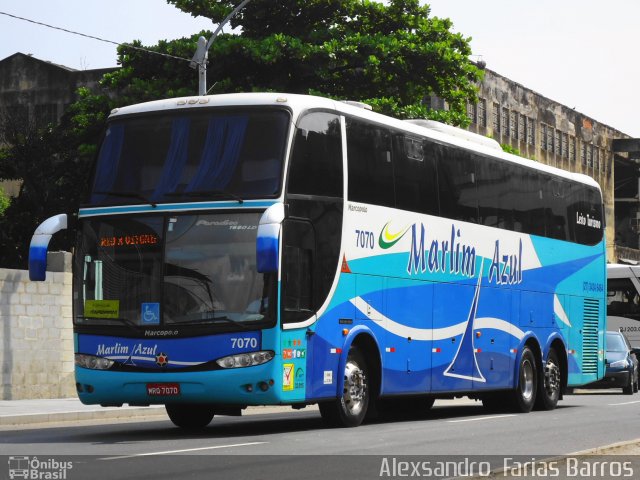Marlim Azul Turismo 7070 na cidade de Rio de Janeiro, Rio de Janeiro, Brasil, por Alexsandro  Farias Barros. Número da foto: #1532449.