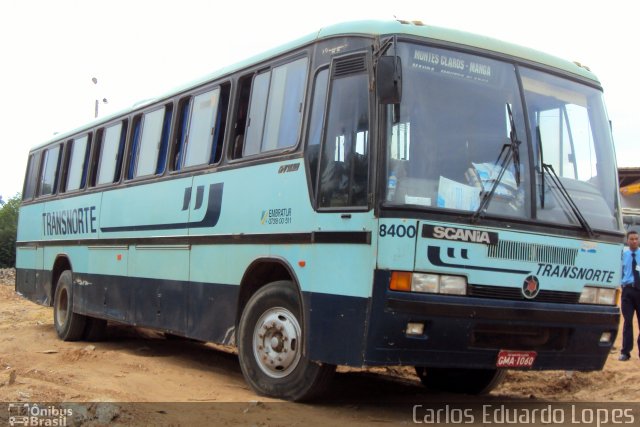 Transnorte - Transporte e Turismo Norte de Minas 8400 na cidade de Manga, Minas Gerais, Brasil, por Carlos Eduardo Lopes. Número da foto: #1533564.