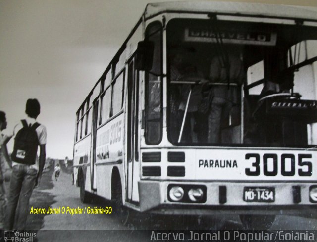 Viação Paraúna 3005 na cidade de Aparecida de Goiânia, Goiás, Brasil, por Carlos Júnior. ID da foto: 1537070.