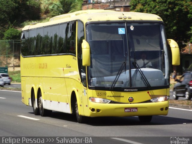 Viação Itapemirim 5519 na cidade de Salvador, Bahia, Brasil, por Felipe Pessoa de Albuquerque. ID da foto: 1536915.