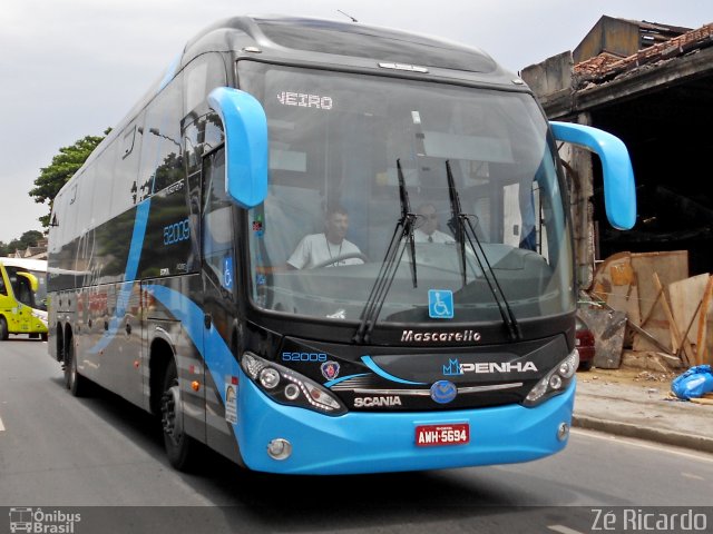 Empresa de Ônibus Nossa Senhora da Penha 52009 na cidade de Rio de Janeiro, Rio de Janeiro, Brasil, por Zé Ricardo Reis. ID da foto: 1542619.