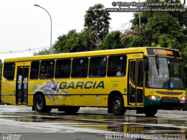 Viação Garcia 7427 na cidade de Maringá, Paraná, Brasil, por Victor Hugo Guedes Pereira. ID da foto: 1542193.