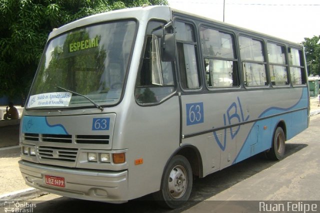 VBL - Viação Branca do Leste 63 na cidade de Imperatriz, Maranhão, Brasil, por Ruan Felipe Melo Fonseca. Número da foto: #1544171.