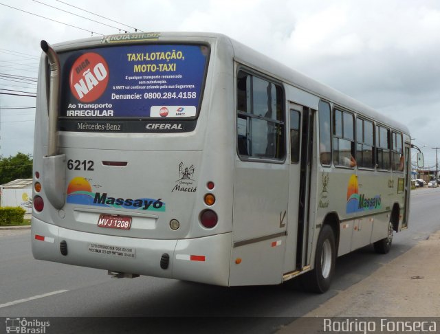 Empresa Auto Viação Massayó 6212 na cidade de Maceió, Alagoas, Brasil, por Rodrigo Fonseca. Número da foto: #1545936.