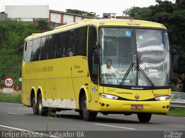 Viação Itapemirim 5867 na cidade de Salvador, Bahia, Brasil, por Felipe Pessoa de Albuquerque. Número da foto: #1545555.