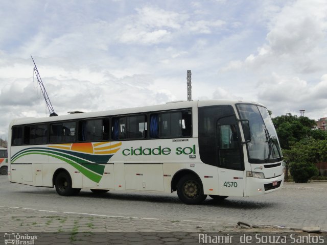 Viação Cidade Sol 4570 na cidade de Jequié, Bahia, Brasil, por Rhamir  de Souza Santos. Número da foto: #1547680.