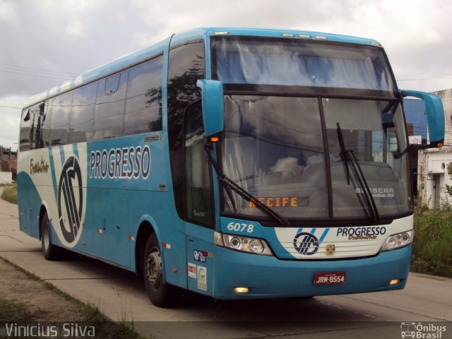 Auto Viação Progresso 6078 na cidade de Recife, Pernambuco, Brasil, por Vinicius Silva. Número da foto: #1546926.