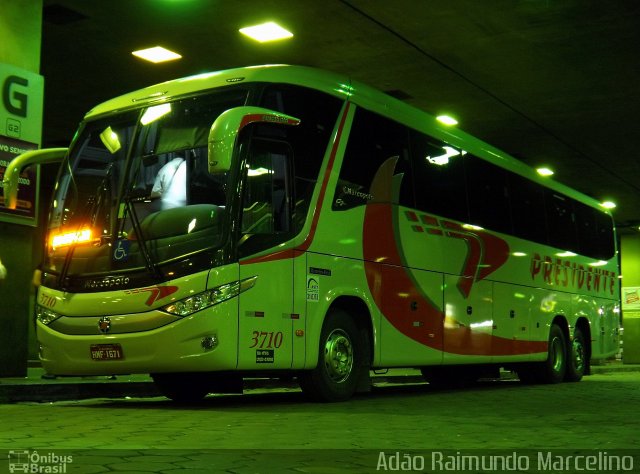 Viação Presidente 3710 na cidade de Belo Horizonte, Minas Gerais, Brasil, por Adão Raimundo Marcelino. ID da foto: 1549890.