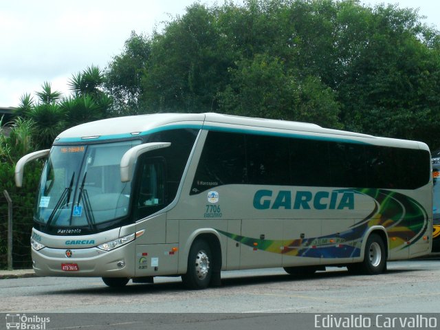 Viação Garcia 7706 na cidade de Curitiba, Paraná, Brasil, por Edivaldo Carvalho. ID da foto: 1555452.