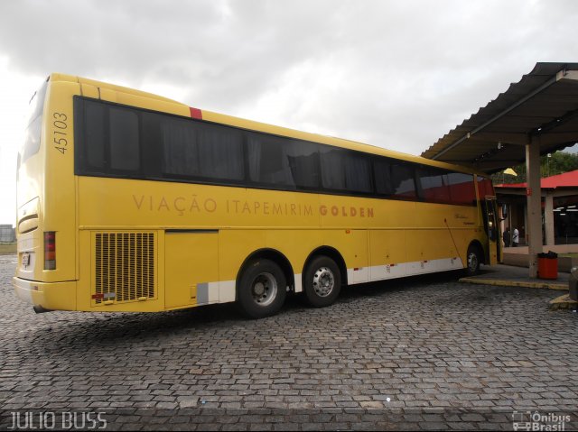 Viação Itapemirim 45103 na cidade de Casimiro de Abreu, Rio de Janeiro, Brasil, por Carlos Julio. Número da foto: #1557711.