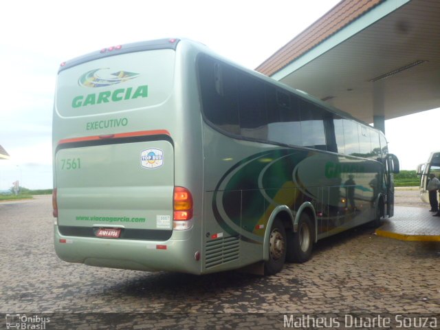 Viação Garcia 7561 na cidade de Santa Cruz do Rio Pardo, São Paulo, Brasil, por Matheus Duarte Souza. ID da foto: 1557279.