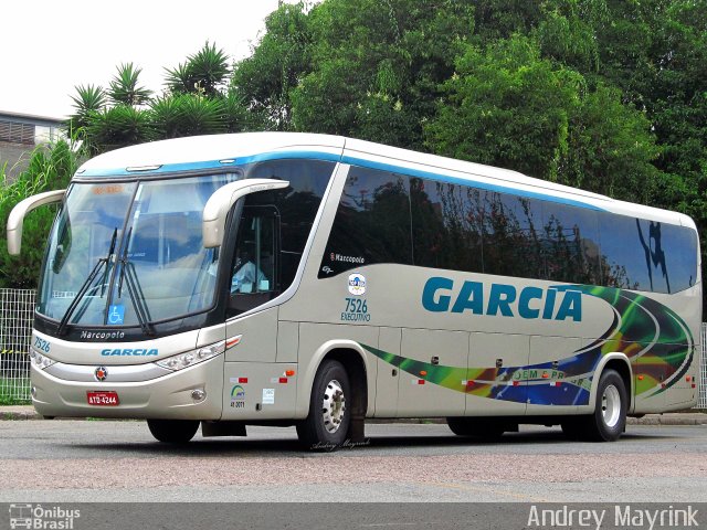 Viação Garcia 7526 na cidade de Curitiba, Paraná, Brasil, por Andrey Gustavo. Número da foto: #1561194.