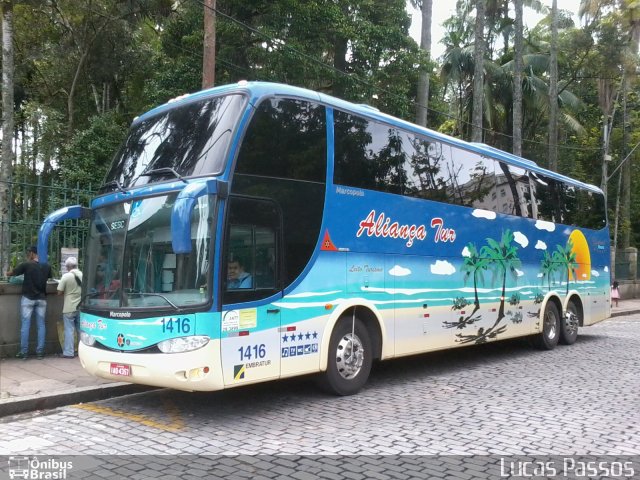 Aliança Tur Transporte de Passageiros e Turismo 1416 na cidade de Petrópolis, Rio de Janeiro, Brasil, por Lucas Passos. Número da foto: #1564209.