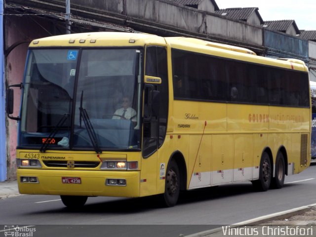 Viação Itapemirim 45343 na cidade de Rio de Janeiro, Rio de Janeiro, Brasil, por Vinícius  Christófori. Número da foto: #1565574.