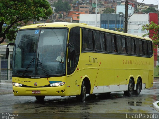 Viação Itapemirim 8107 na cidade de Vitória, Espírito Santo, Brasil, por Luan Peixoto. ID da foto: 1567810.