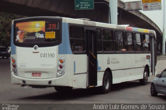 Real Auto Ônibus C41390 na cidade de Rio de Janeiro, Rio de Janeiro, Brasil, por André Luiz Gomes de Souza. Número da foto: #1569000.
