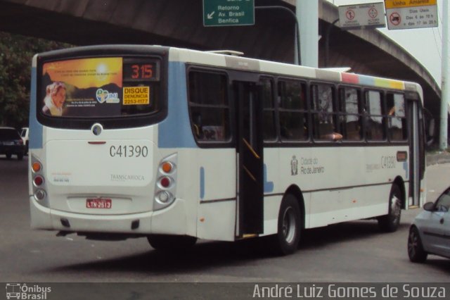 Real Auto Ônibus C41390 na cidade de Rio de Janeiro, Rio de Janeiro, Brasil, por André Luiz Gomes de Souza. ID da foto: 1569000.