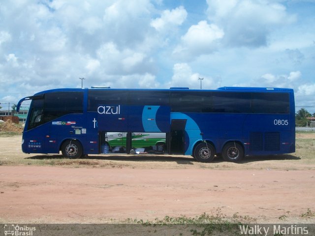 Tour Azul Transportes e Locações 0805 na cidade de Cabedelo, Paraíba, Brasil, por Walky Martins Nascimento. ID da foto: 1567702.