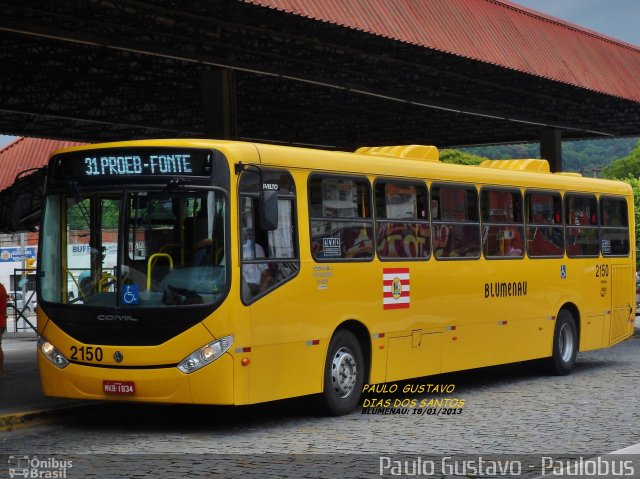 Coletivo Rodovel 2150 na cidade de Blumenau, Santa Catarina, Brasil, por Paulo Gustavo. Número da foto: #1567448.