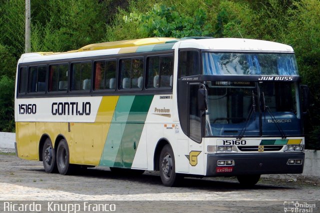 Empresa Gontijo de Transportes 15160 na cidade de Manhuaçu, Minas Gerais, Brasil, por Ricardo  Knupp Franco. Número da foto: #1567300.