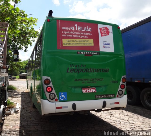 Viação Leopoldinense 14000 na cidade de Leopoldina, Minas Gerais, Brasil, por Johnattan Cerqueira. Número da foto: #1510405.
