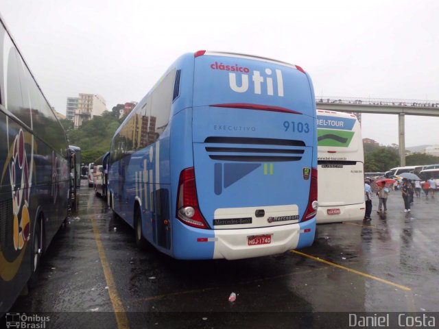 UTIL - União Transporte Interestadual de Luxo 9103 na cidade de Aparecida, São Paulo, Brasil, por Daniel  Costa. Número da foto: #1573330.
