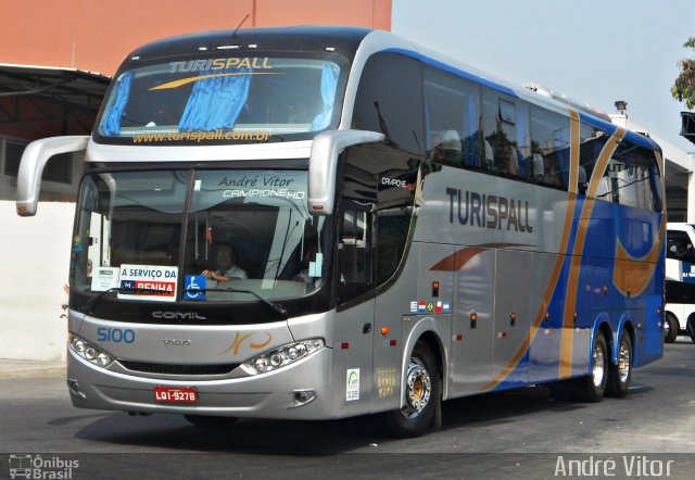 Turispall Transporte e Turismo 5100 na cidade de Rio de Janeiro, Rio de Janeiro, Brasil, por André Vitor  Silva dos Santos. Número da foto: #1575331.
