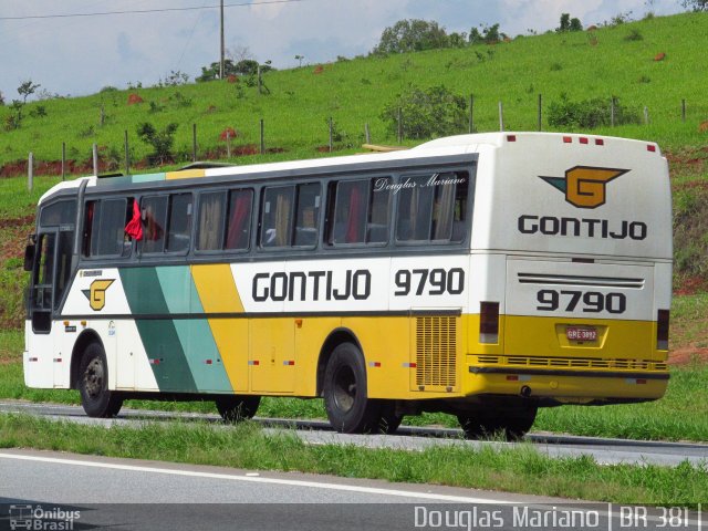 Empresa Gontijo de Transportes 9790 na cidade de Três Corações, Minas Gerais, Brasil, por Douglas Mariano. ID da foto: 1512864.