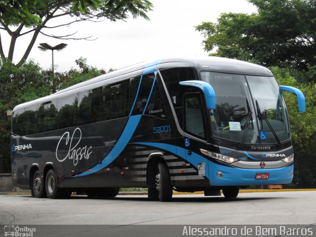 Empresa de Ônibus Nossa Senhora da Penha 52001 na cidade de São Paulo, São Paulo, Brasil, por Alessandro de Bem Barros. Número da foto: #1513906.