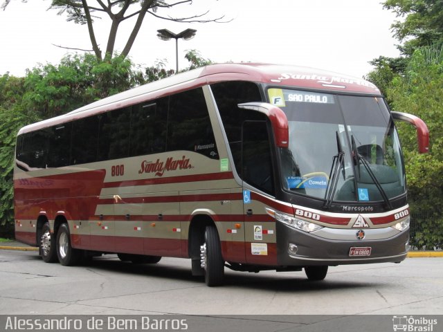 Santa Maria Fretamento e Turismo 800 na cidade de São Paulo, São Paulo, Brasil, por Alessandro de Bem Barros. ID da foto: 1513850.