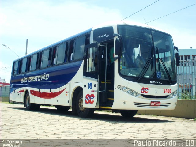 Viação São Cristóvão 2480 na cidade de Divinópolis, Minas Gerais, Brasil, por Paulo Ricardo. ID da foto: 1515842.