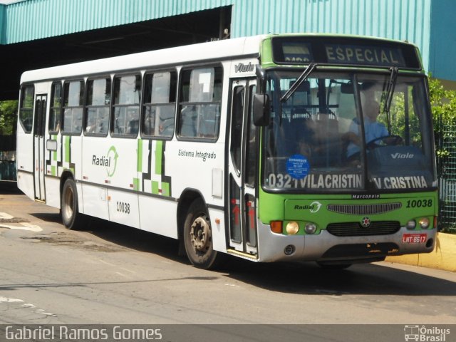 Sigma Transportes Coletivos 10038 na cidade de Piracicaba, São Paulo, Brasil, por Gabriel Ramos Gomes. ID da foto: 1518075.