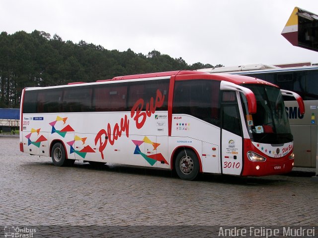 Play Bus Turismo 3010 na cidade de Araquari, Santa Catarina, Brasil, por André Felipe Mudrei. ID da foto: 1519240.