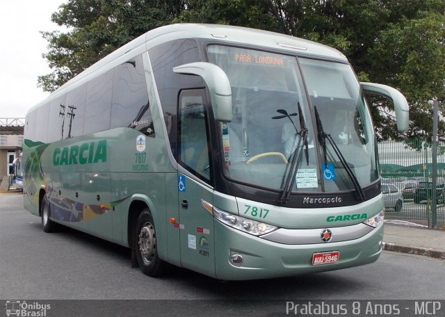 Viação Garcia 7817 na cidade de São Paulo, São Paulo, Brasil, por Cristiano Soares da Silva. ID da foto: 2104807.