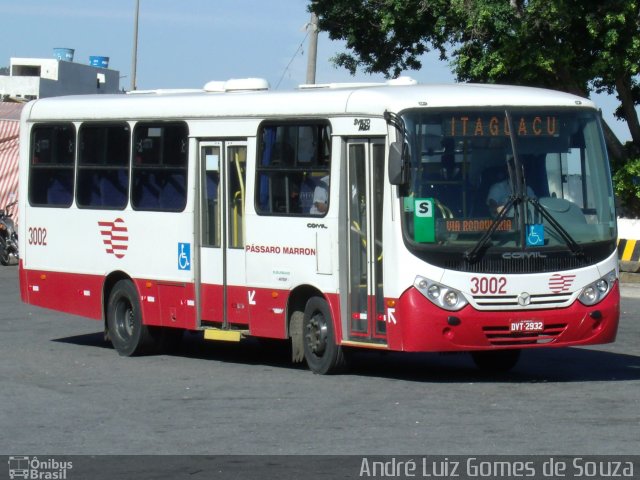 Empresa de Ônibus Pássaro Marron 3002 na cidade de Aparecida, São Paulo, Brasil, por André Luiz Gomes de Souza. Número da foto: #2103542.