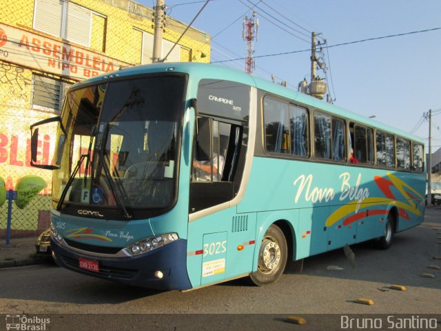 Nova Belga Transportadora Turística 3025 na cidade de Taboão da Serra, São Paulo, Brasil, por Bruno Santino. Número da foto: #2103995.