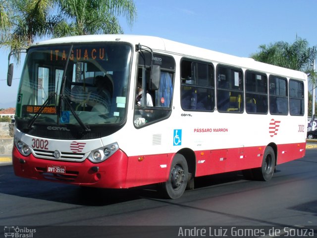 Empresa de Ônibus Pássaro Marron 3002 na cidade de Aparecida, São Paulo, Brasil, por André Luiz Gomes de Souza. ID da foto: 2103531.