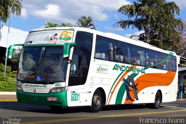 Empresa de Transportes Andorinha 6001 na cidade de Assis, São Paulo, Brasil, por Francisco Ivano. ID da foto: 2107008.