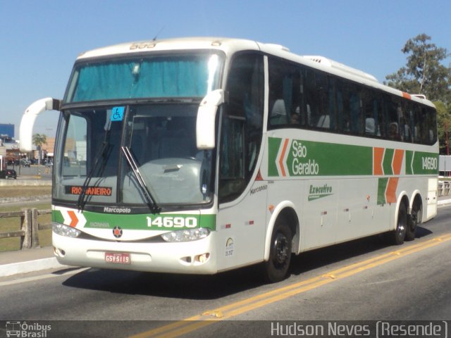 Cia. São Geraldo de Viação 14690 na cidade de Resende, Rio de Janeiro, Brasil, por Hudson Neves. ID da foto: 2108653.