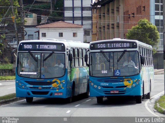 Viação Grande Vitória 13204 na cidade de Vitória, Espírito Santo, Brasil, por Lucas Leite. ID da foto: 2108487.