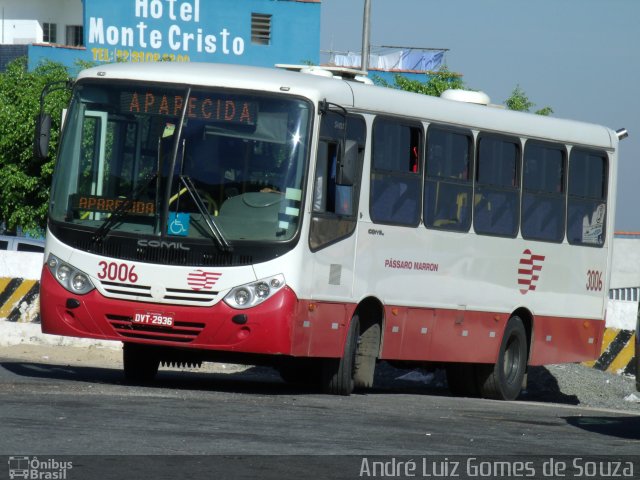 Empresa de Ônibus Pássaro Marron 3006 na cidade de Aparecida, São Paulo, Brasil, por André Luiz Gomes de Souza. Número da foto: #2112834.