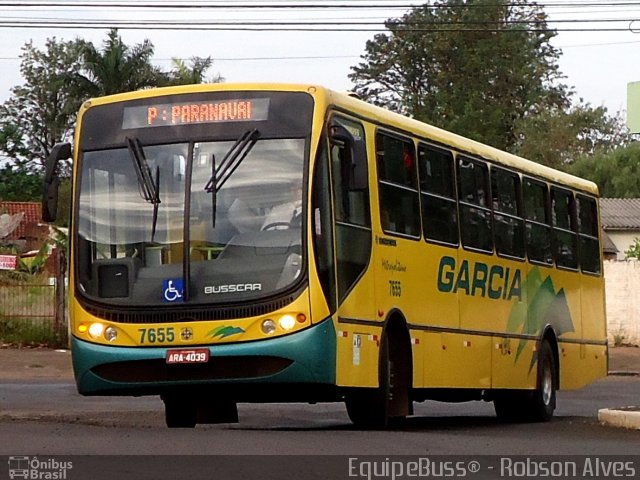 Viação Garcia 7655 na cidade de Paranavaí, Paraná, Brasil, por Robson Alves. ID da foto: 2113811.