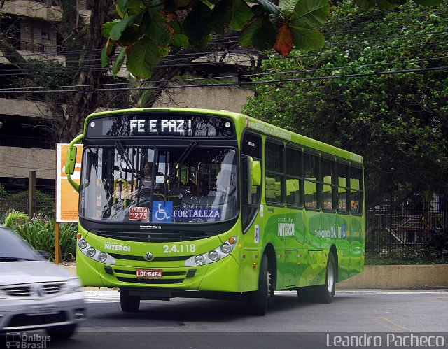 Viação Fortaleza 2.4.118 na cidade de Niterói, Rio de Janeiro, Brasil, por Leandro Pacheco. Número da foto: #2116770.