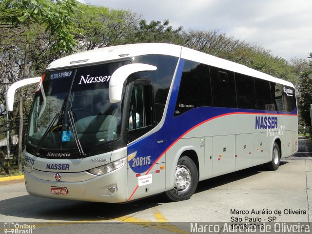 Viação Nasser 208115 na cidade de São Paulo, São Paulo, Brasil, por Marco Aurélio de Oliveira. Número da foto: #2116859.