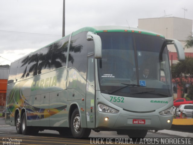 Viação Garcia 7552 na cidade de Londrina, Paraná, Brasil, por Luis de Ricado Brito. ID da foto: 2118666.