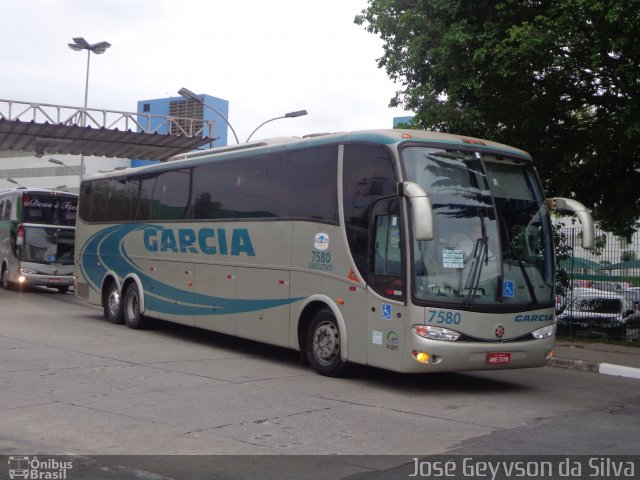 Viação Garcia 7580 na cidade de São Paulo, São Paulo, Brasil, por José Geyvson da Silva. Número da foto: #2118000.