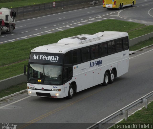Acreana Turismo 3490 na cidade de Aparecida, São Paulo, Brasil, por Leonardo Fidelli. Número da foto: #2118101.