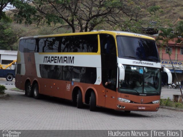 Viação Itapemirim 731 na cidade de Três Rios, Rio de Janeiro, Brasil, por Hudson Neves. Número da foto: #2118696.